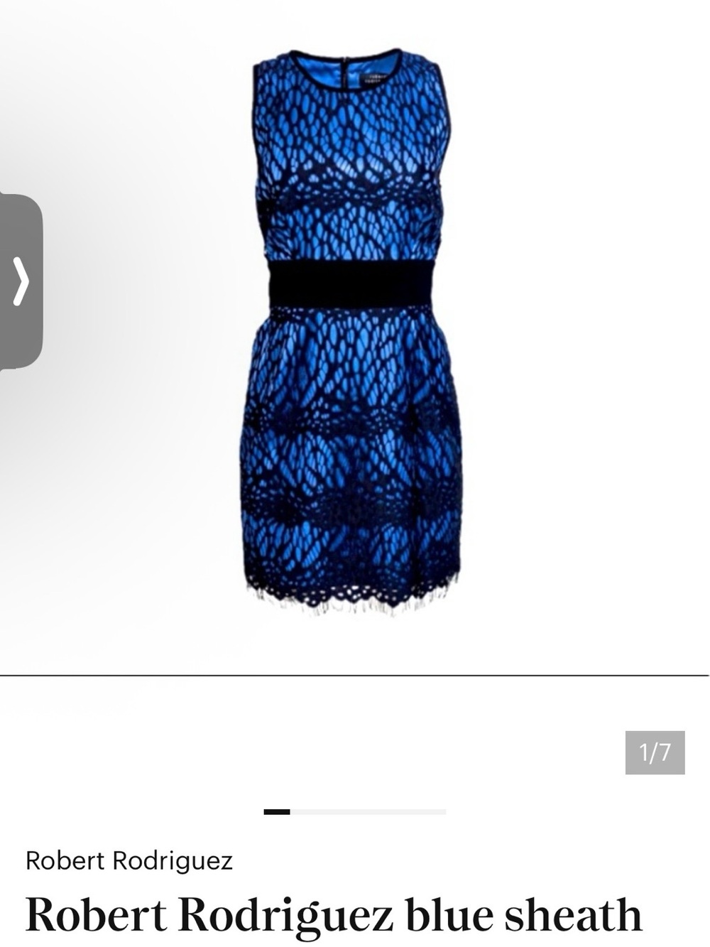 Robert Rodriguez Blue and Black Lace Fit-and-Flare Dress